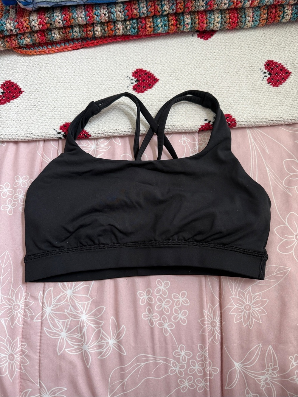 lululemon athletica Black Energy Strappy Sports Bra